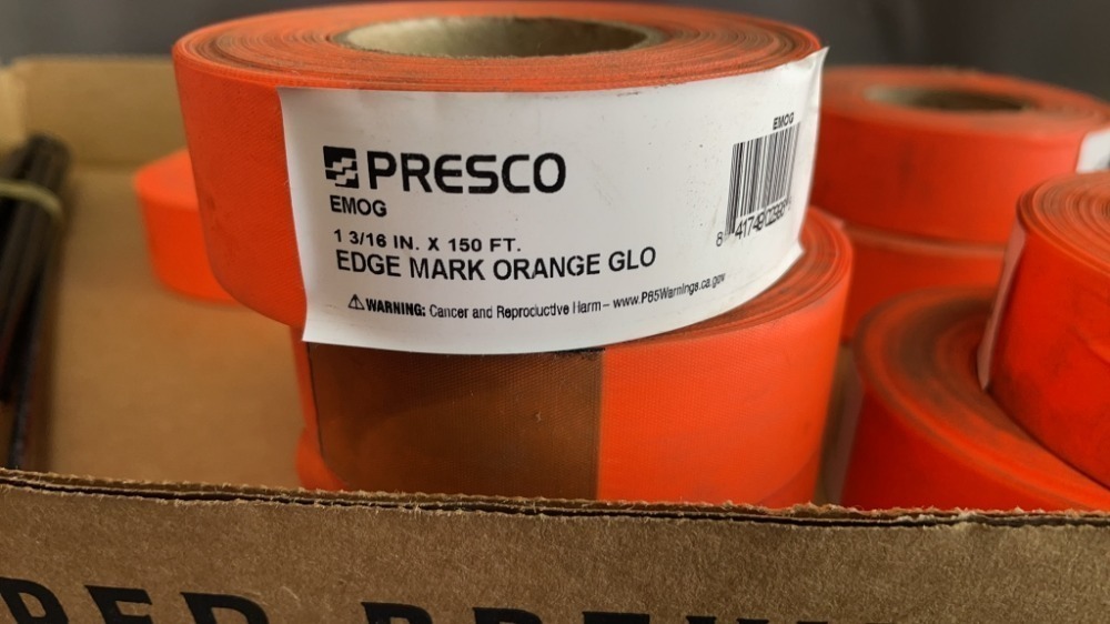 9 Rolls Of Presco Edge Marker Orange Tape