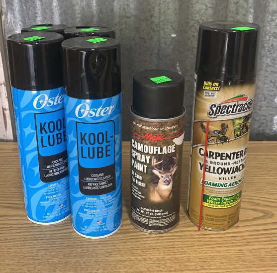4 Cans Of Kool Lube, Camo Spray Paint, Bee Spray