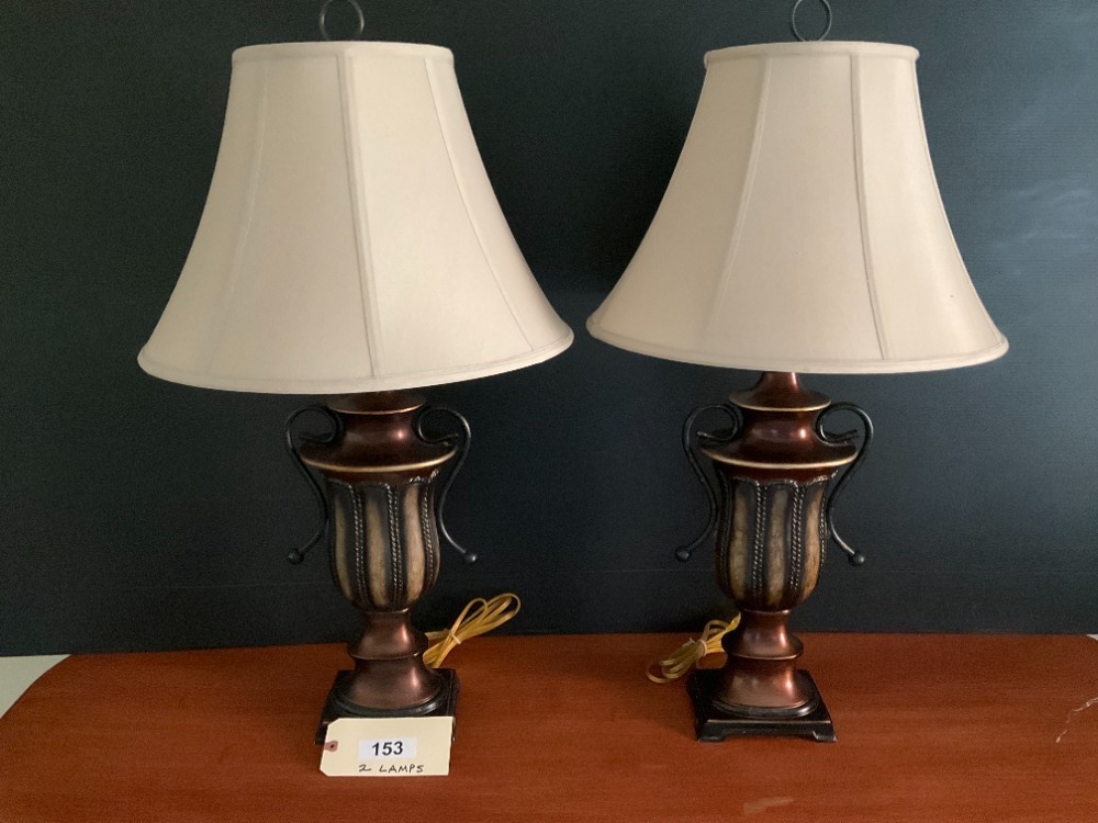 Wood & Metal Table Lamps, 33"
