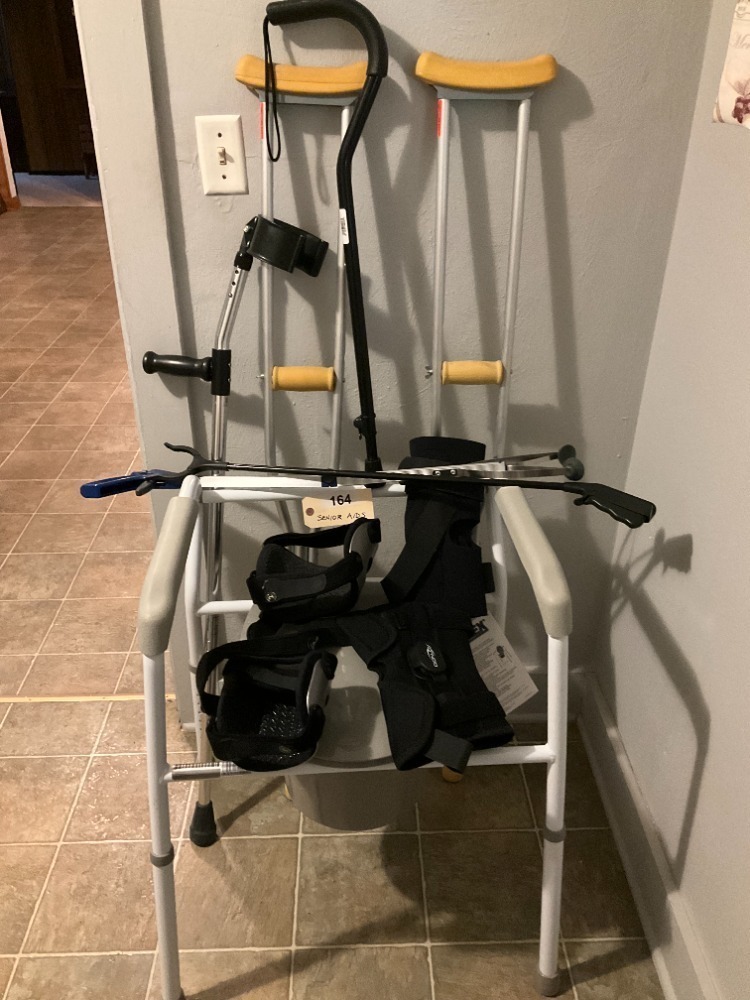 Senior Aids - Crutches, Cane, Grabbers, Braces, Portable Potty