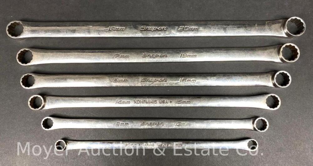 6 Snap-On Metric Offset Box Wrenches, with Wrench Rack
