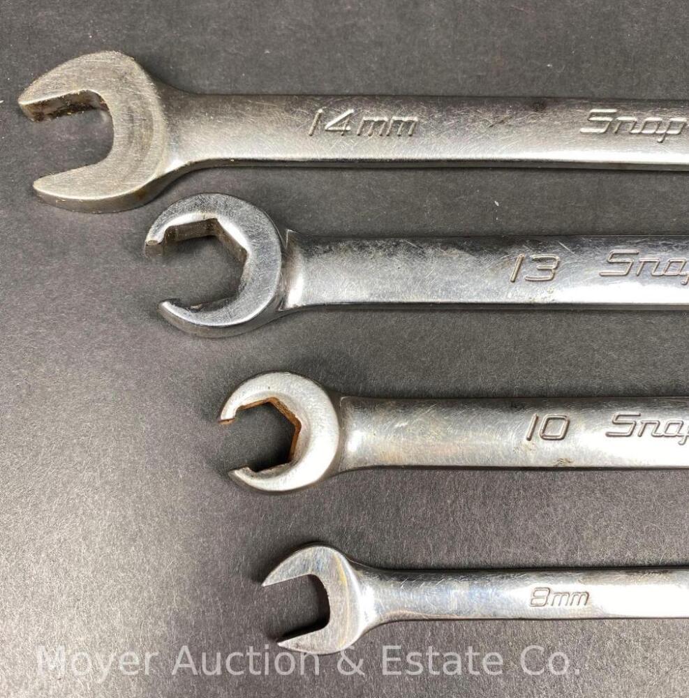 4 Asst. Metric Snap-On Wrenches, Combination and Flare Nut