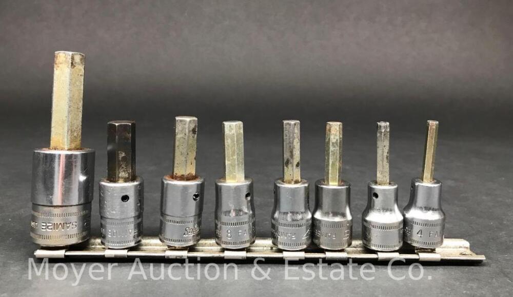 Snap-On 3/8 Allen Socket Set, 8 Pieces, Includes One Large 1/2(12)