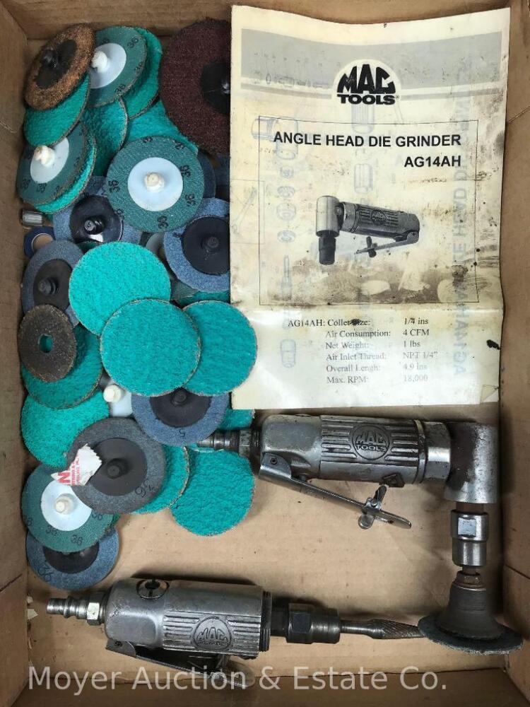 2 MAC Pneumatic Die Grinders with Discs