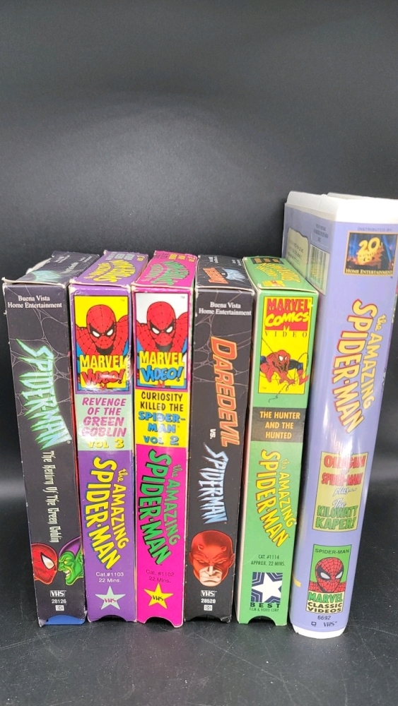 MARVEL COMICS Spiderman VHS tapes. See pictures for titles