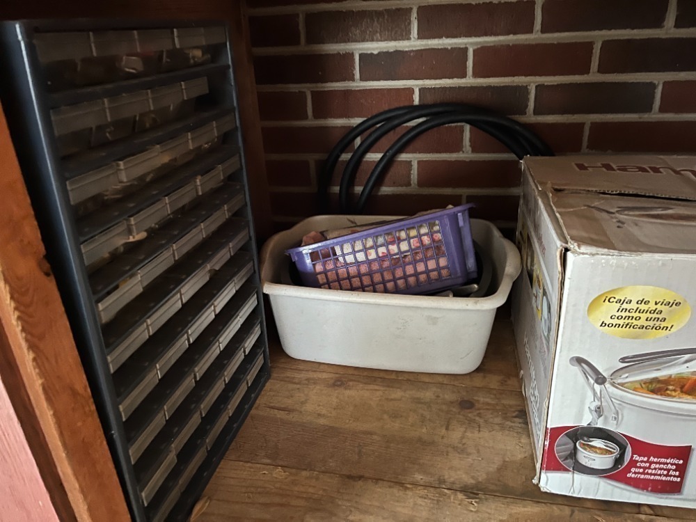 Contents of Shelf in Carport Cabinet