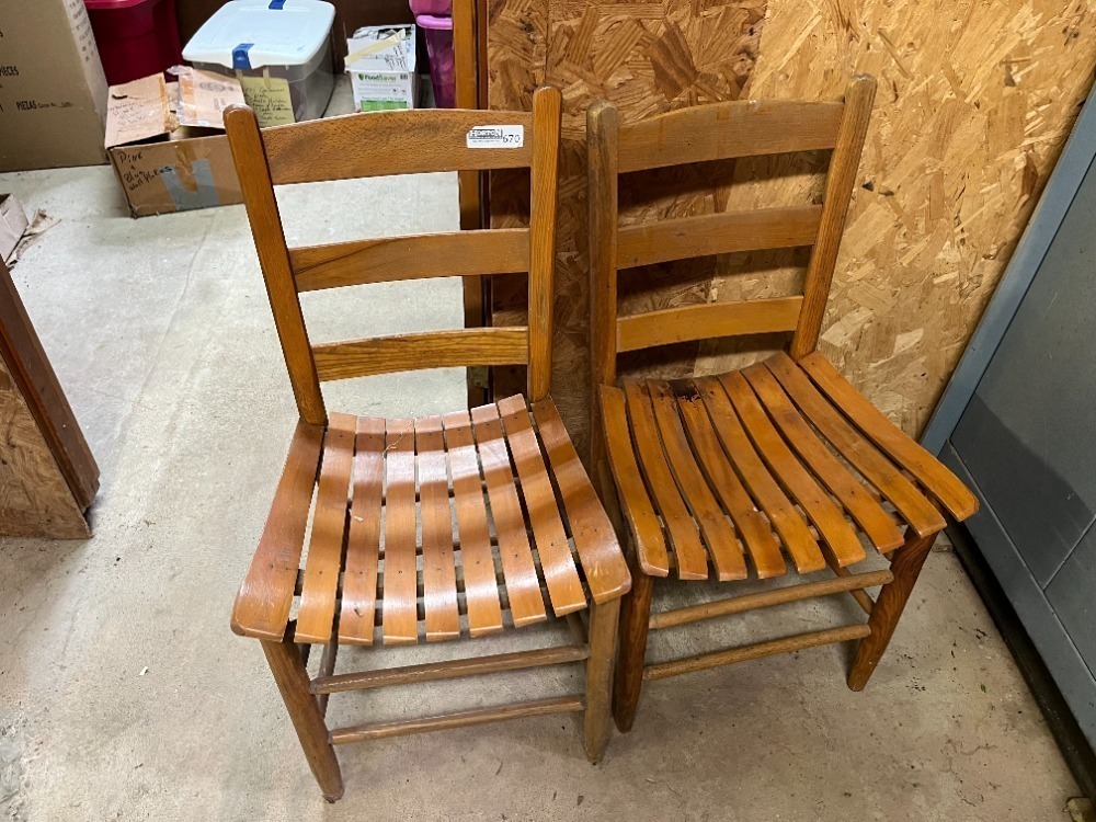 Two Vintage Wooden Chairs