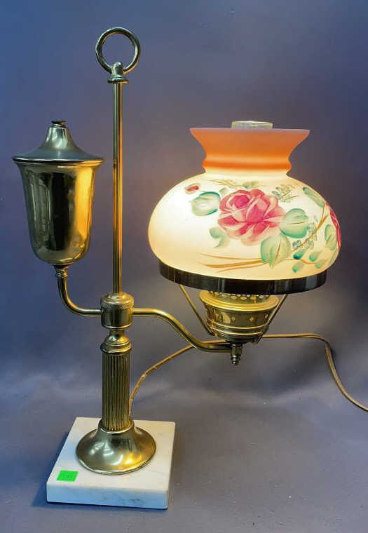 Vintage Handpainted Palor Style Lamp 19"