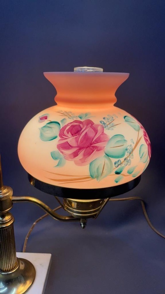 Vintage Handpainted Palor Style Lamp 19"