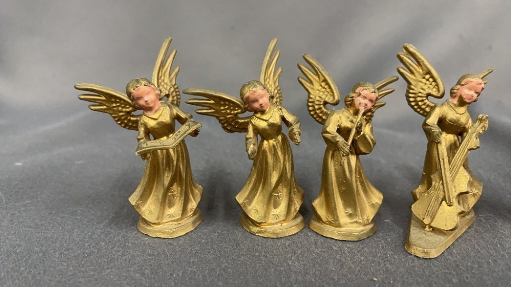 6 Vintage Miniature Angel Christmas Figurines 2.5"