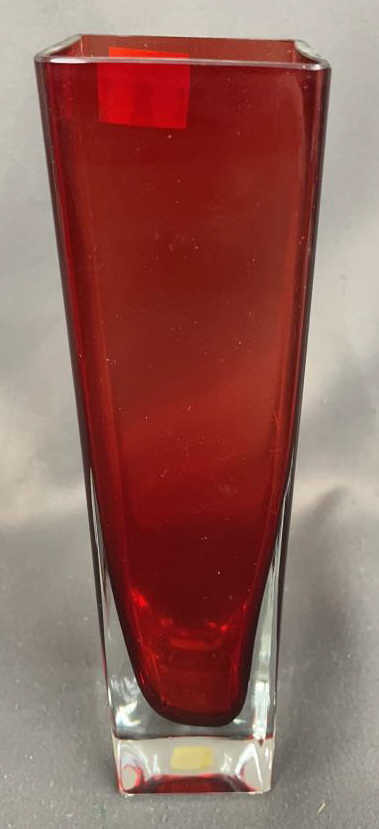 Mid Century Seda Art Glass Vase 9"