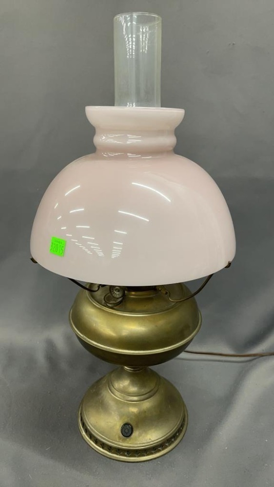 Antique Converted Rayo Oil Lamp 20"