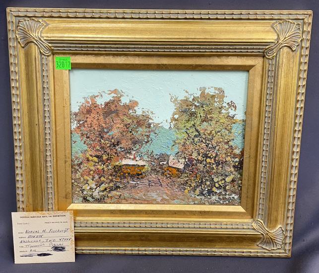 Norval H. Fischuoqt Oil On Board Landscape