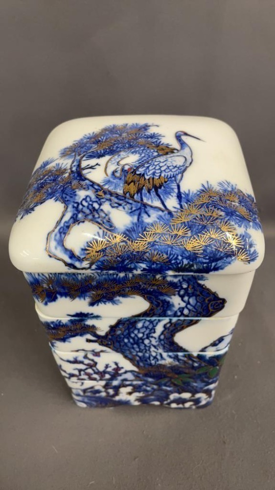 Asian Influence Ceramic Stacked Dish 5" X 5" X