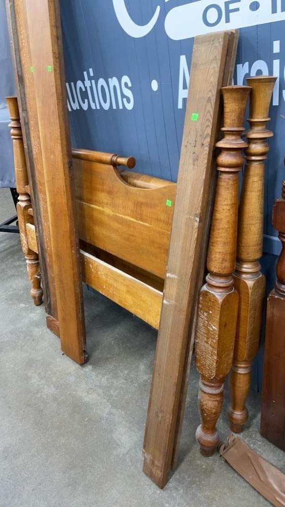 Antique Tiger Maple Bed Frame