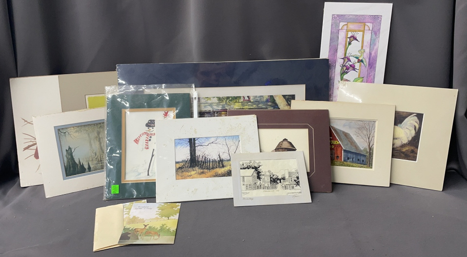 11 Signed Matted Art Pieces