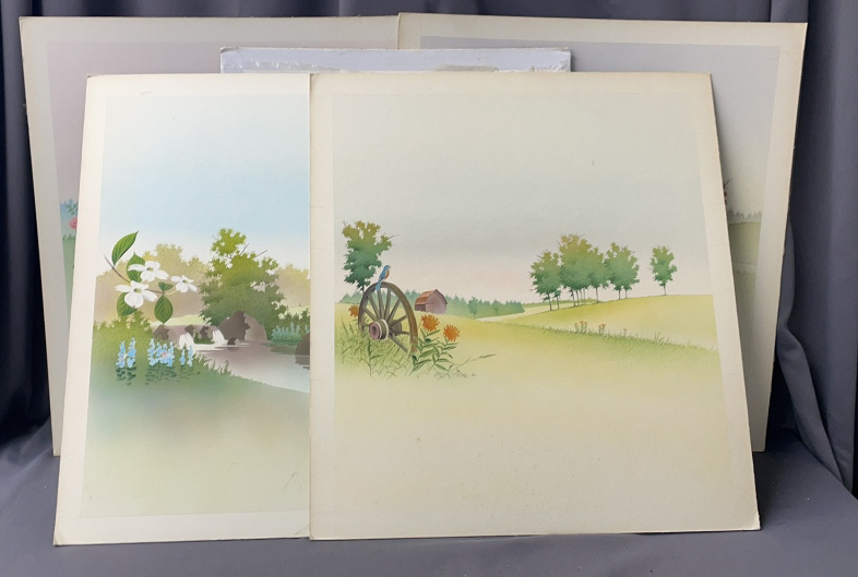 5 Signed Prints 22" X 24" Of Largest