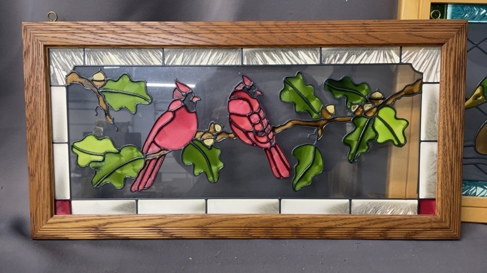 3 Printed Glass Window Hangings 22" Wide X 12"