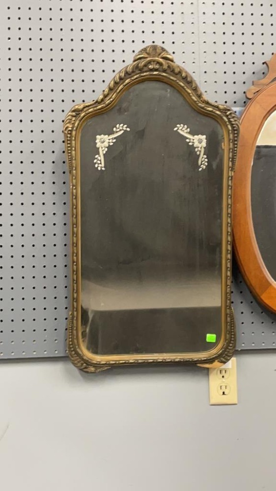 3 Vintage Framed Mirrors 16" Wide X 30" Of Largest