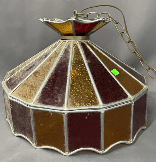 Stained Glass Pendant Light Fixture 16" Wide X