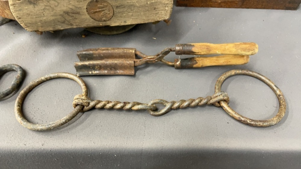 Antique Hand Tools, Auger, Planers, Double Pulley