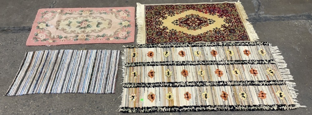2 Rag Rugs, Hand Hooked Rug, Throw Rug