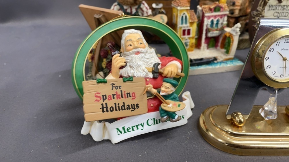 14 Figurines, Desk Clock, Music Box, Misc
