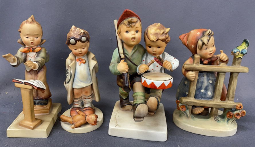 4 Hummel Figurines, 6" Of Tallest
