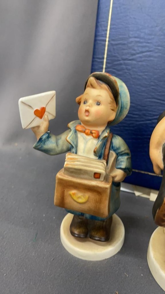 3 Hummel Figurines And Hummel Binder And Booklets