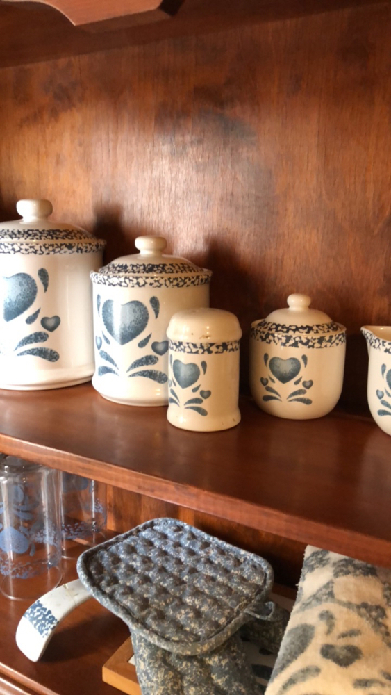 Canisters with glasses and Coryell bar