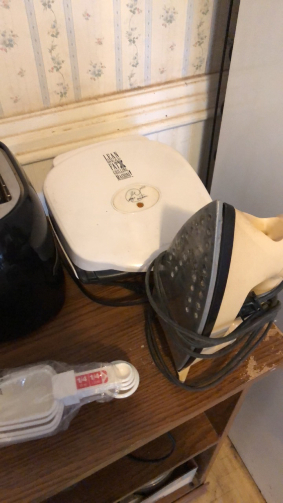 Crockpot, toaster, iron, fan and mixer