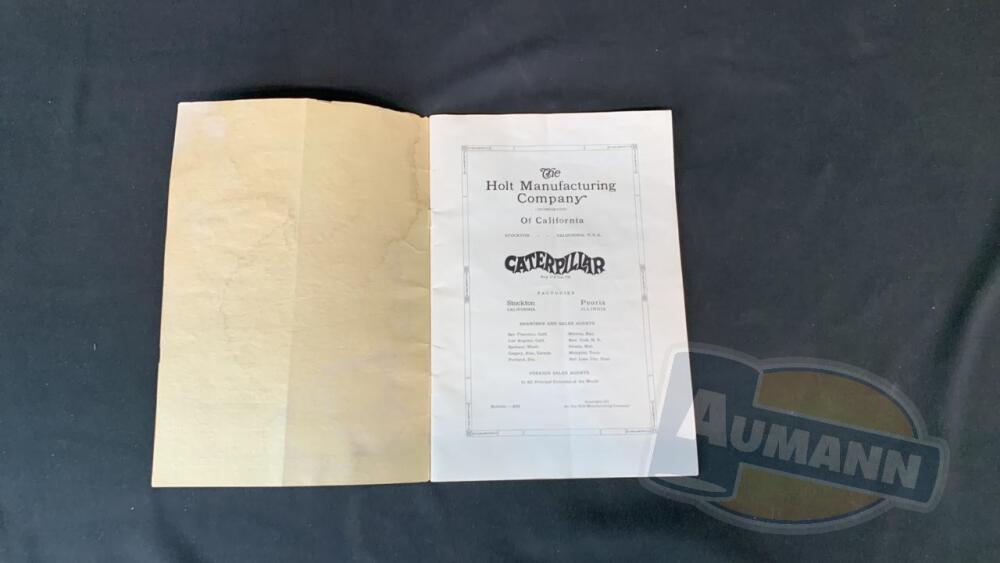 1917 Holt Manufacturing The Caterpillar Stockton Manufactures 45 Sales Booklet