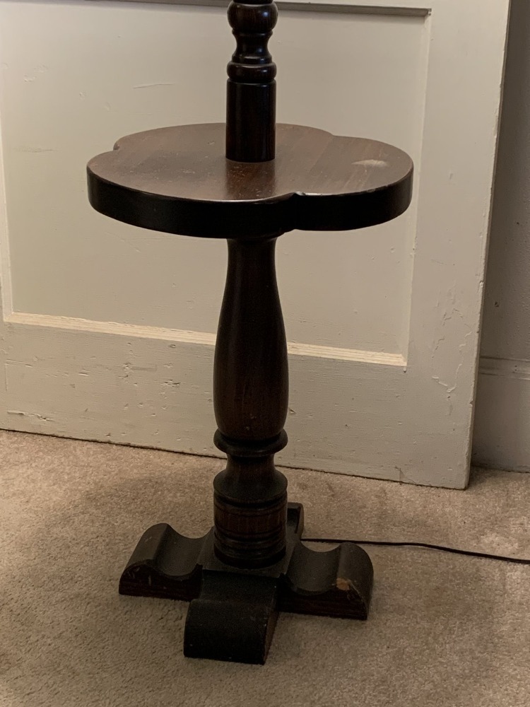 SOLID WOOD VINTAGE LAMP TABLE - LAMP TABLE 60" TALL - LR