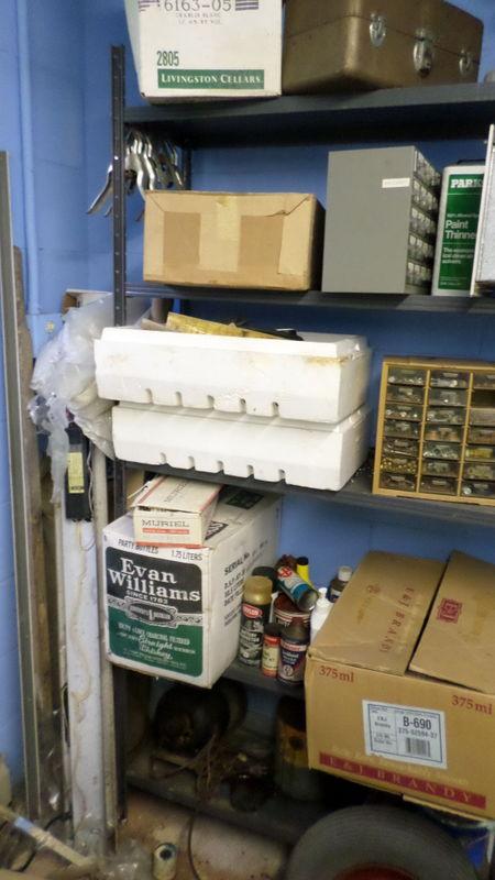 Metal shelving & contents