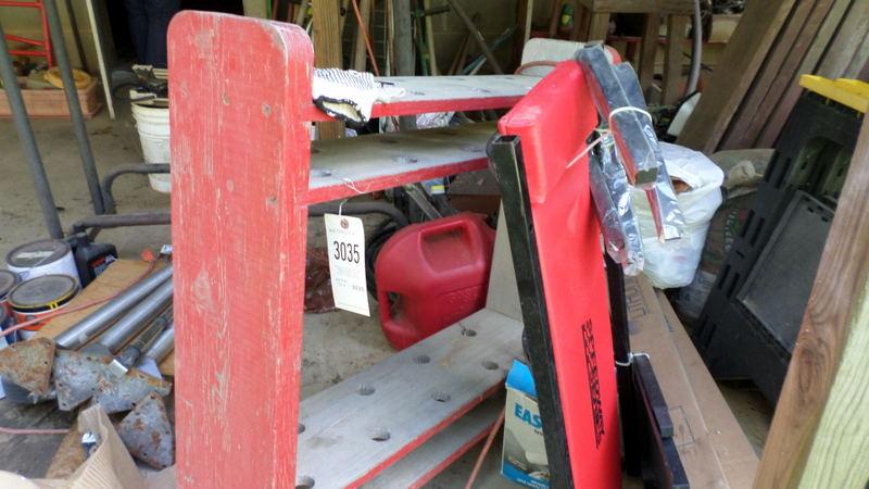 garden tool stand & miscellaneous weight equipment