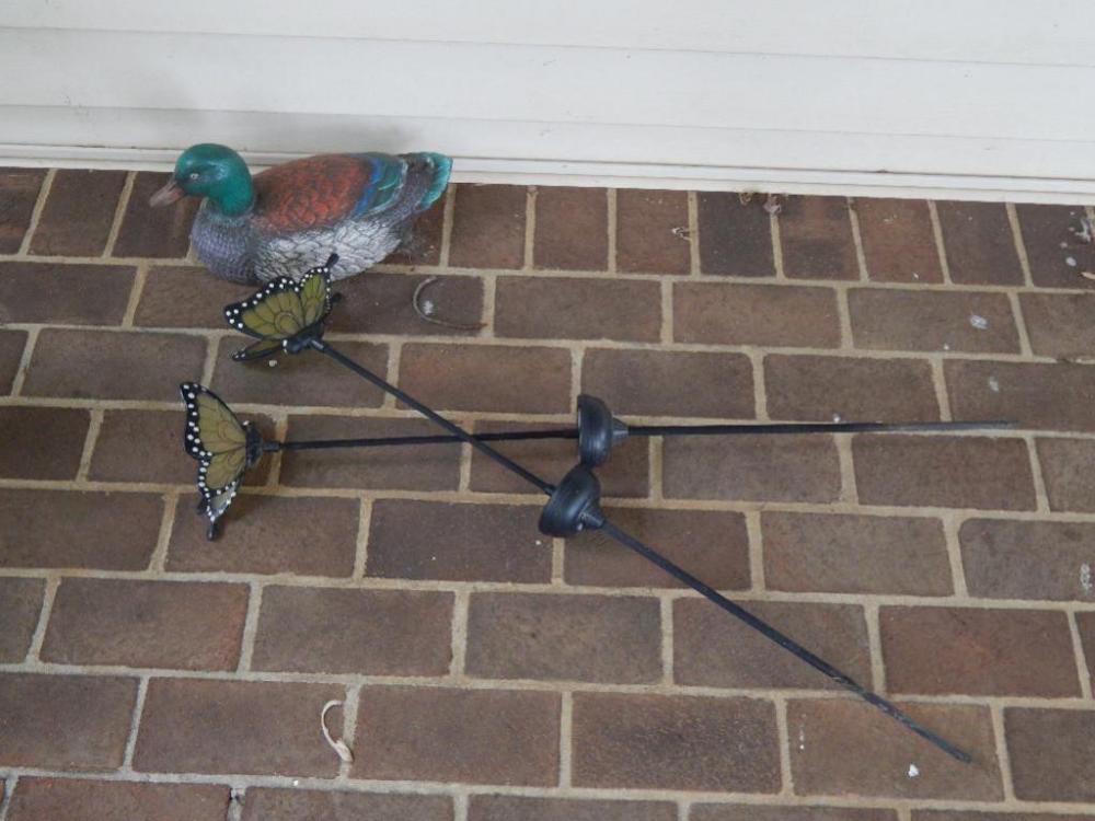 Duck & (2) Butterfly Solar Lights)