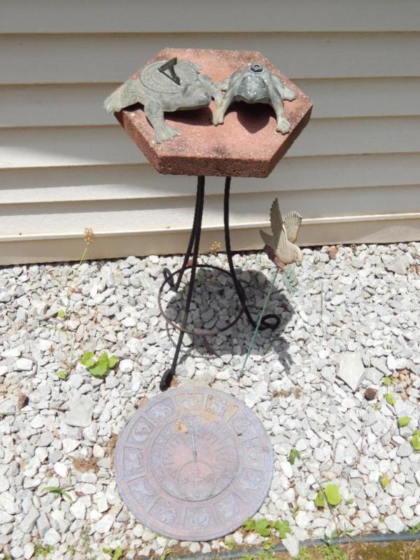Small Table, Frogs, Bird & Sundial