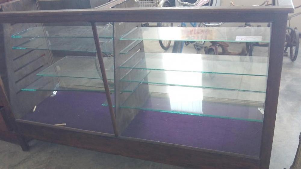 Wood & Glass Antique Oak Display Case