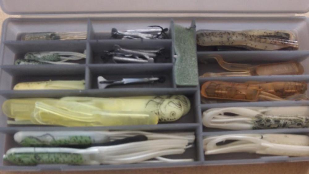 Fishing lures, hat & NRA pins