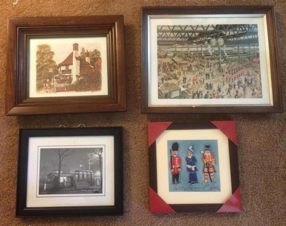 Four framed pictures