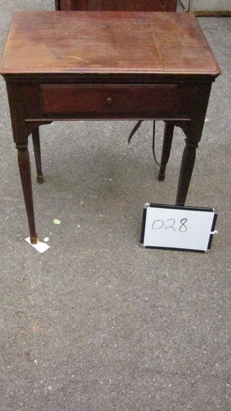 Wooden Table with Built in Singer Sewing Machine