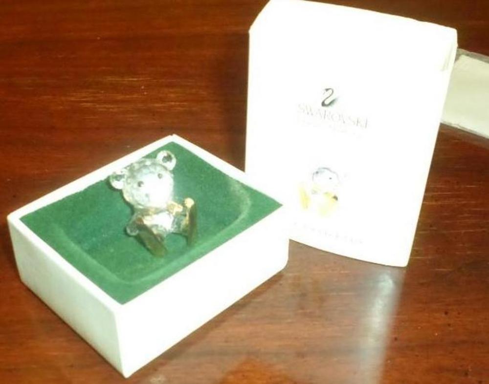 Swarovski Ski Bear Pin/ Brooch and possible Swarovski Bear with November Birthstone (no box, may not be Swarovski)