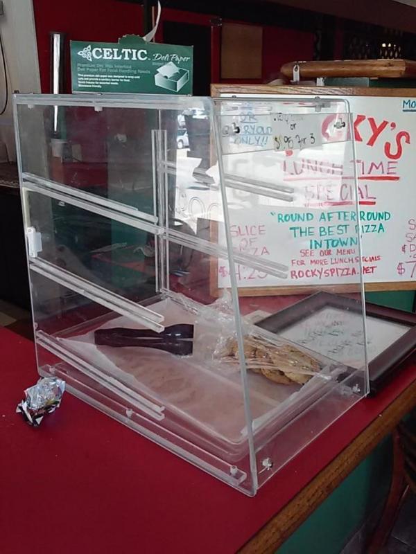 Cookie Display Rack, Dry Erase Board, Picture Frame, Illuminating "Open" Sign (small crack in sign)