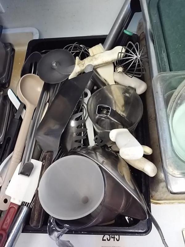 Various Commercial Utensils and Metal Food Containers