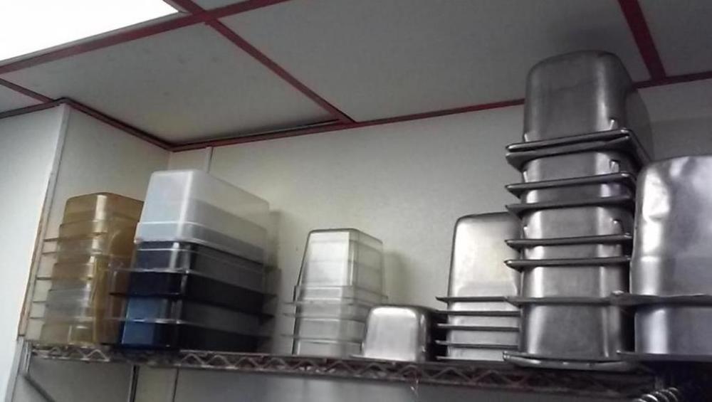 Shelving and Contents- Metal and Plastic Food Containers
