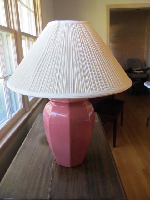 Rose color table lamp
