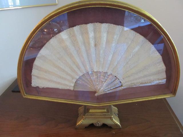 Fan in shadow box frame