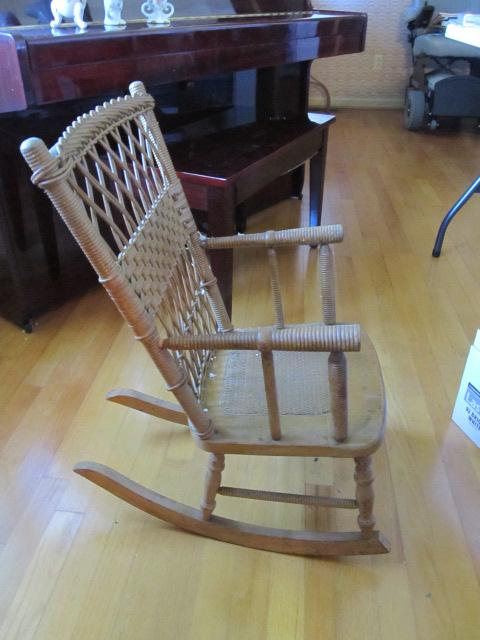 Vintage cane children's rocker