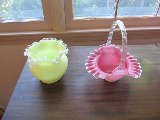 Glass basket & vase