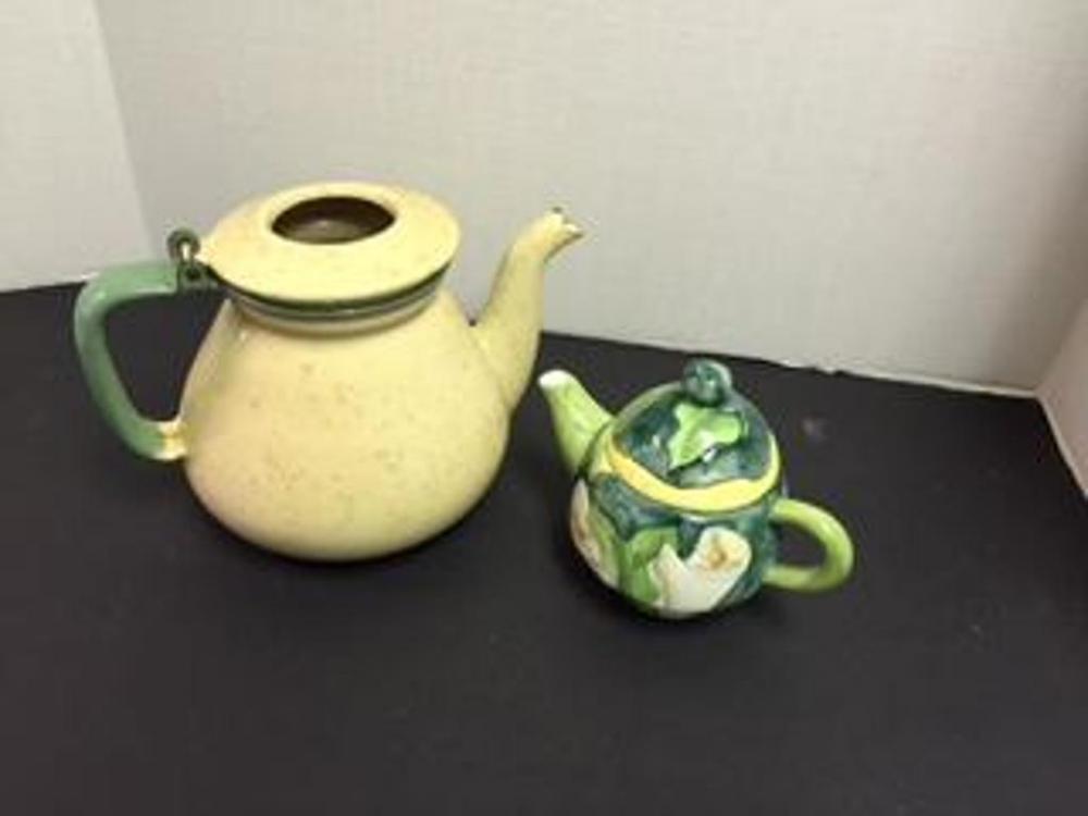 2 Teakettles, 1 Vintage Metal, 1 Ceramic